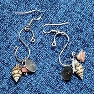 Silver Earrings with Sea Shells